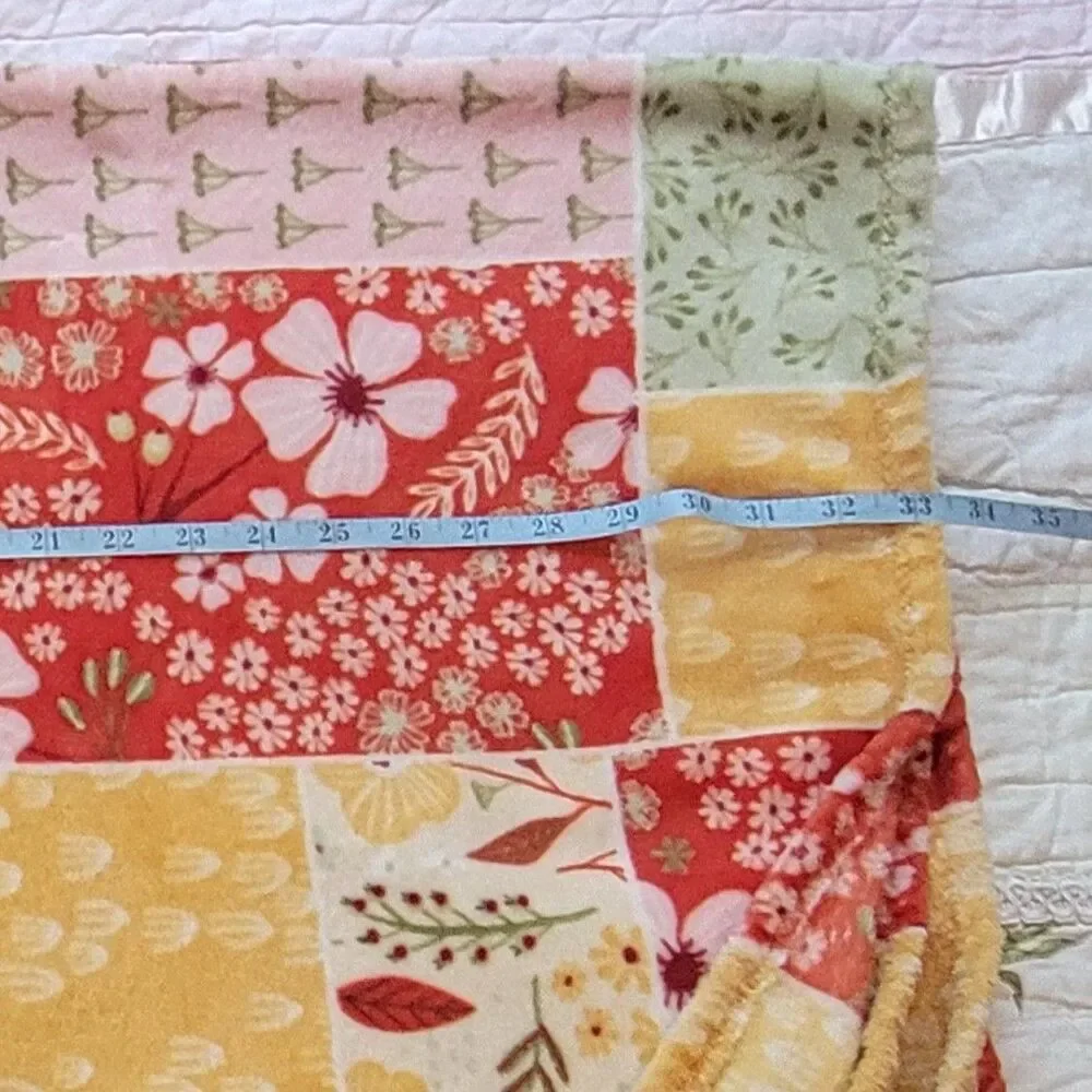 Berkshire Blanket & Home Throw Mia Charro Artist Series Floral Patchwork 48 x 66